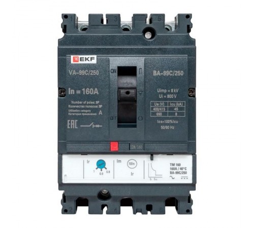 Выключатель автоматический ВА-99C 250/160А 3P 45кА EKF PROxima  mccb99C-250-160  EKF