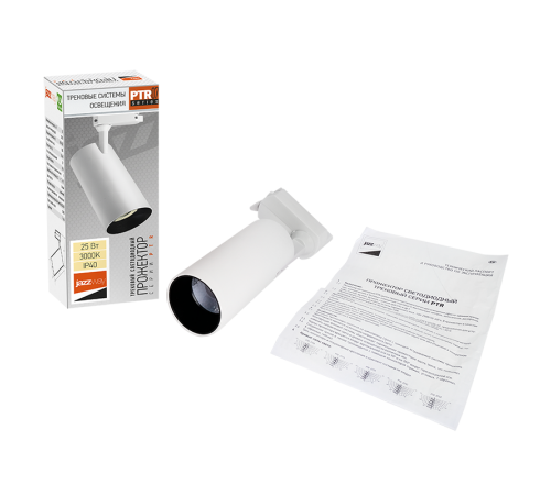 Светильник светодиодный трековый однофазный PTR 0725 25w 3000K 24° WH (белый) IP40  .5018587  Jazzway