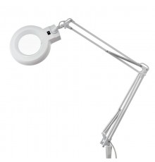 Лупа на струбцине , круглая, 5D, с подсветкой, белая  31-0011  REXANT