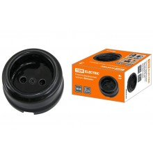 Розетка фарфоровая 2П 10А 250В черная "Болонь"  SQ1820-0005  TDM