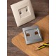 Валенсия лицевая панель розетки RJ-45 2-местная сталь EKF PROxima   ESK02-L-035-30   EKF