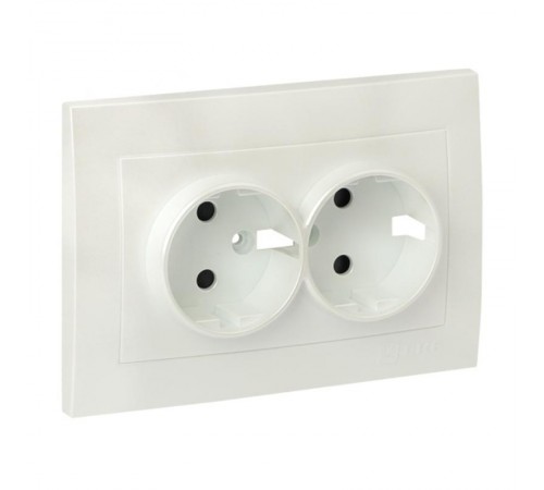Валенсия лицевая панель розетки 2-местной с/з 16А жемчуг с защ. штор. EKF PROxima   ESR16-L-128-50   EKF