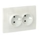 Валенсия лицевая панель розетки 2-местной с/з 16А жемчуг с защ. штор. EKF PROxima   ESR16-L-128-50   EKF