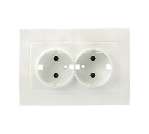 Валенсия лицевая панель розетки 2-местной с/з 16А жемчуг с защ. штор. EKF PROxima   ESR16-L-128-50   EKF