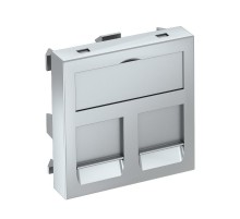 Корпус компьютерной розетки Modul45 тип OBO (прямой) 45x45 мм (серебристый) (DTG-2RM AL1)  6119296  OBO Bettermann