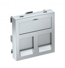 Корпус компьютерной розетки Modul45 тип OBO (прямой) 45x45 мм (серебристый) (DTG-2RM AL1)  6119296  OBO Bettermann