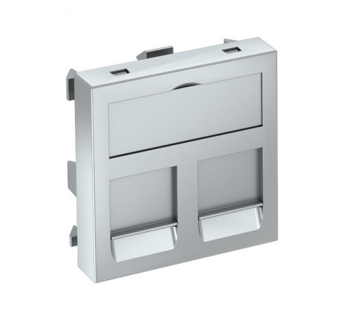 Корпус компьютерной розетки Modul45 тип OBO (прямой) 45x45 мм (серебристый) (DTG-2RM AL1)  6119296  OBO Bettermann