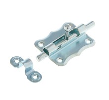 Задвижка накладная ЗТ-2 50х47 круглый ригель (D15мм, L70мм) оцинк. (1 шт) - пакет   138888  Tech-KREP