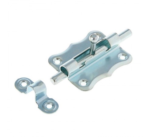 Задвижка накладная ЗТ-2 50х47 круглый ригель (D15мм, L70мм) оцинк. (1 шт) - пакет   138888  Tech-KREP