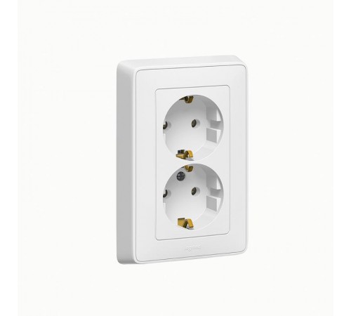 Cariva Белый Розетка 2-ая с/з литая  773627  Legrand