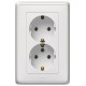 Cariva Белый Розетка 2-ая с/з литая  773627  Legrand