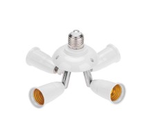 Разветвитель цокольный Е27-4хЕ27 белый  11-8864  Rexant