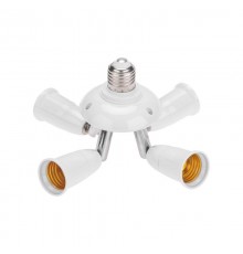 Разветвитель цокольный Е27-4хЕ27 белый  11-8864  Rexant