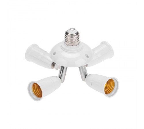 Разветвитель цокольный Е27-4хЕ27 белый  11-8864  Rexant