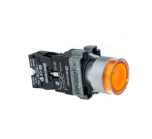 Кнопка с LED подсветкой, желтая, 220V AC/DC, 1NO, мет. MTB2-BW3563  58207  ОВЕН