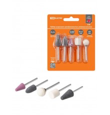 Набор мини-шарошек шлифовальных, абразивных,  3 мм, L 40-55 мм, универсальные, 5 шт, "Рубин"   SQ1097-0501  TDM