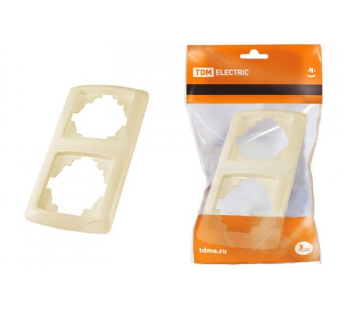 Рамка 2-х постовая горизонтальная сл. кость "Онега"   SQ1805-0053  TDM