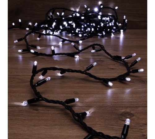 Гирлянда Нить (дюраплей) 10м, постоянное свечение, черный каучук, 230В, цвет Белый  315-215  NEON-NIGHT