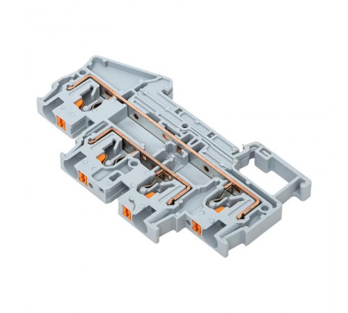 Клеммная колодка пружинная двухуровневая 4 Push-in серая PIT-4-double  EKF