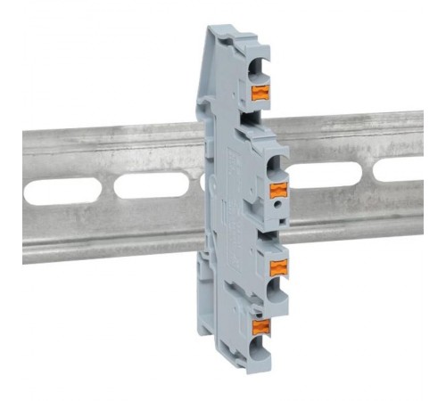 Клеммная колодка пружинная двухуровневая 4 Push-in серая PIT-4-double  EKF