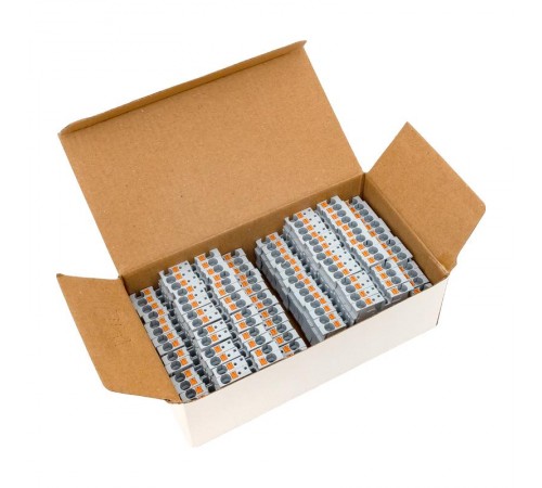 Клеммная колодка пружинная двухуровневая 4 Push-in серая PIT-4-double  EKF