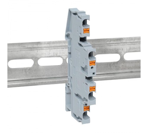 Клеммная колодка пружинная двухуровневая 4 Push-in серая PIT-4-double  EKF