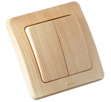 Выключатель скрытой установки, двухклавишный, цвет сосна  ВС16-351-02  HEGEL