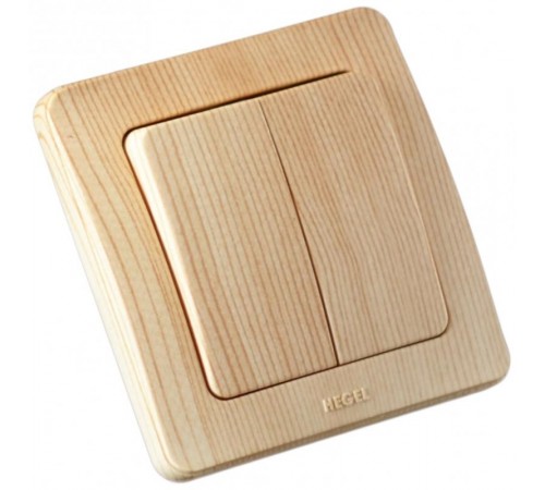 Выключатель скрытой установки, двухклавишный, цвет сосна  ВС16-351-02  HEGEL