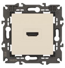 14-3114-02 Розетка HDMI, IP20, Эра Elegance, сл.кость  Б0034333  ЭРА