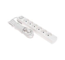 Удлинитель PREMIUM 6 гнезд, 5м, 3х1,5мм, с/з, с выключателем, белый  13-4117  REXANT