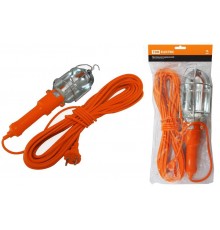 Светильник переносной УП-2Р 60Вт ЛН Е27 IP20 круглая вилка 2Р/10метров  SQ0306-0003  TDM