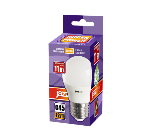 Лампа светодиодная PLED- SP G45 11w E27 3000K 230/50  .5019331  Jazzway