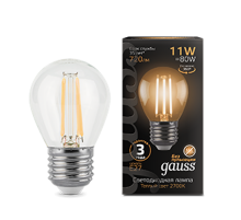 Лампа светодиодная Black LED Filament Шар E27 11W 720lm 2700K  105802111  Gauss