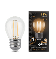 Лампа светодиодная Black LED Filament Шар E27 11W 720lm 2700K  105802111  Gauss