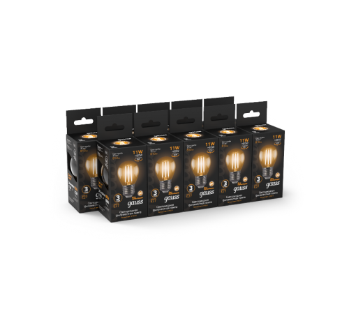 Лампа светодиодная Black LED Filament Шар E27 11W 720lm 2700K  105802111  Gauss