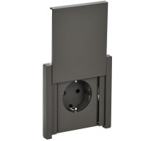 FORTE&PIANO Розетка с заземлением, со шторками, с крышкой безвинтовое крепление 16А IP44 FP319 серый  FP-R16-16-1-44-K03  IEK