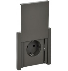 FORTE&PIANO Розетка с заземлением, со шторками, с крышкой безвинтовое крепление 16А IP44 FP319 серый  FP-R16-16-1-44-K03  IEK