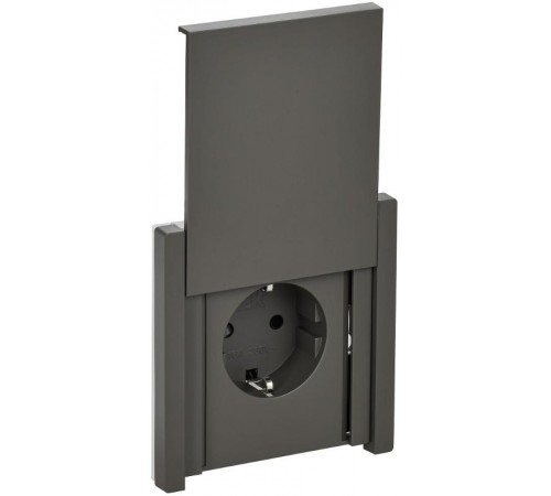 FORTE&PIANO Розетка с заземлением, со шторками, с крышкой безвинтовое крепление 16А IP44 FP319 серый  FP-R16-16-1-44-K03  IEK