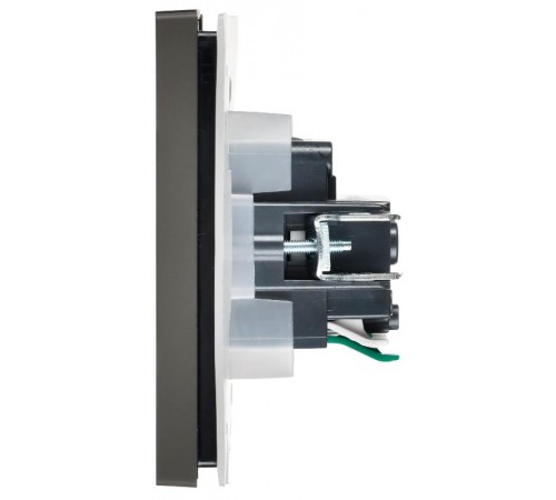 FORTE&PIANO Розетка с заземлением, со шторками, с крышкой безвинтовое крепление 16А IP44 FP319 серый  FP-R16-16-1-44-K03  IEK