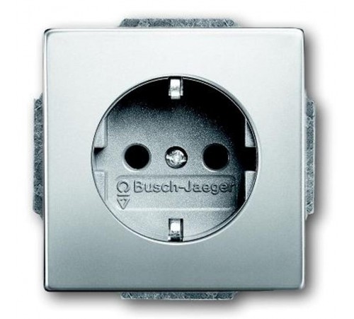 Розетка SCHUKO 16А 250В с защитными шторками, серия pur/сталь  2013-0-5374   2CKA002013A5374  ABB