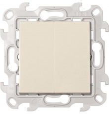 Двухклавишный кнопочный выключатель 10A 250В цвета слоновая кость S24 Harmonie  2410151-031  Simon