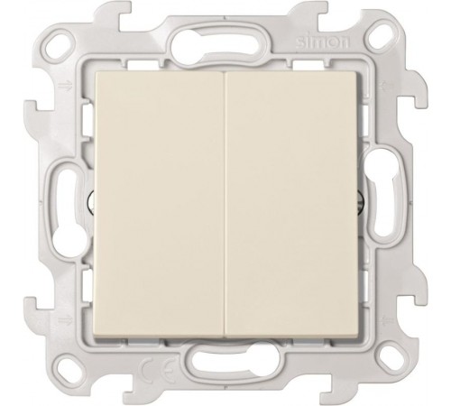 Двухклавишный кнопочный выключатель 10A 250В цвета слоновая кость S24 Harmonie  2410151-031  Simon