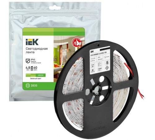 Лента светодиодная 5м LSR-2835G60-4,8-IP65-12В  LSR1-5-060-65-3-05  IEK