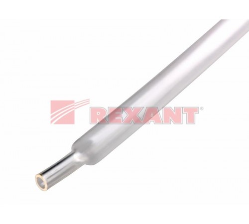 Термоусадочная трубка 5,0/2,5 мм, прозрачная, упаковка 50 шт. по 1 м  20-5009  REXANT