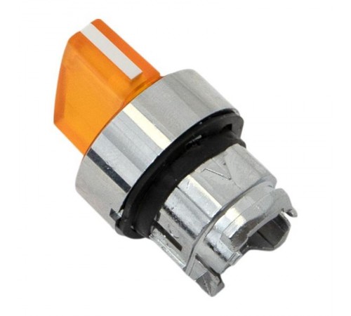 Механизм исполнительный переключателя ХB4 желтый на 3 положения с фиксацией, с подсветкой с короткой ручкой IP65  XB4BD3FL-Y-65  EKF