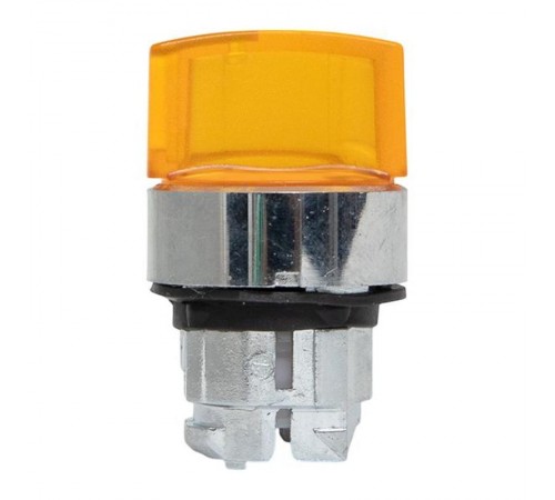 Механизм исполнительный переключателя ХB4 желтый на 3 положения с фиксацией, с подсветкой с короткой ручкой IP65  XB4BD3FL-Y-65  EKF