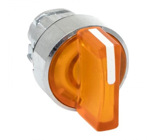 Механизм исполнительный переключателя ХB4 желтый на 3 положения с фиксацией, с подсветкой с короткой ручкой IP65  XB4BD3FL-Y-65  EKF