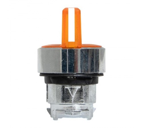 Механизм исполнительный переключателя ХB4 желтый на 3 положения с фиксацией, с подсветкой с короткой ручкой IP65  XB4BD3FL-Y-65  EKF