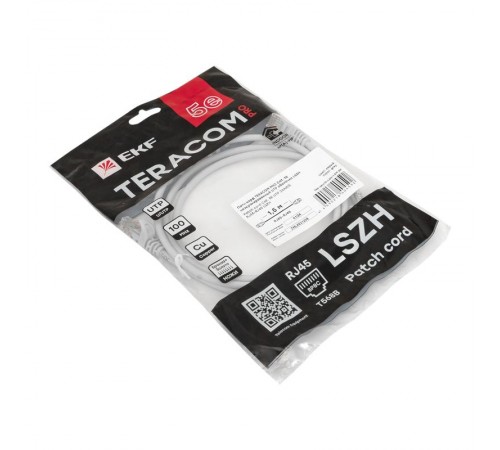 Патч-корд TERACOM PRO Cat.5E неэкранированный UTP оболочка LSZH серый (1,5м)  TRP-5EUTP-LSH-1.5M-GY  EKF