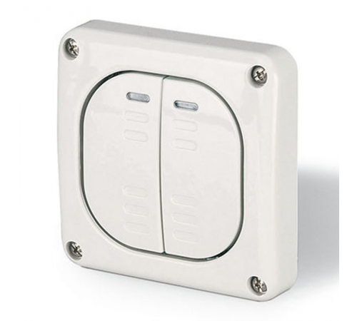 Выключатель однополюсный, двухклавишный  DIS1373022  DKC